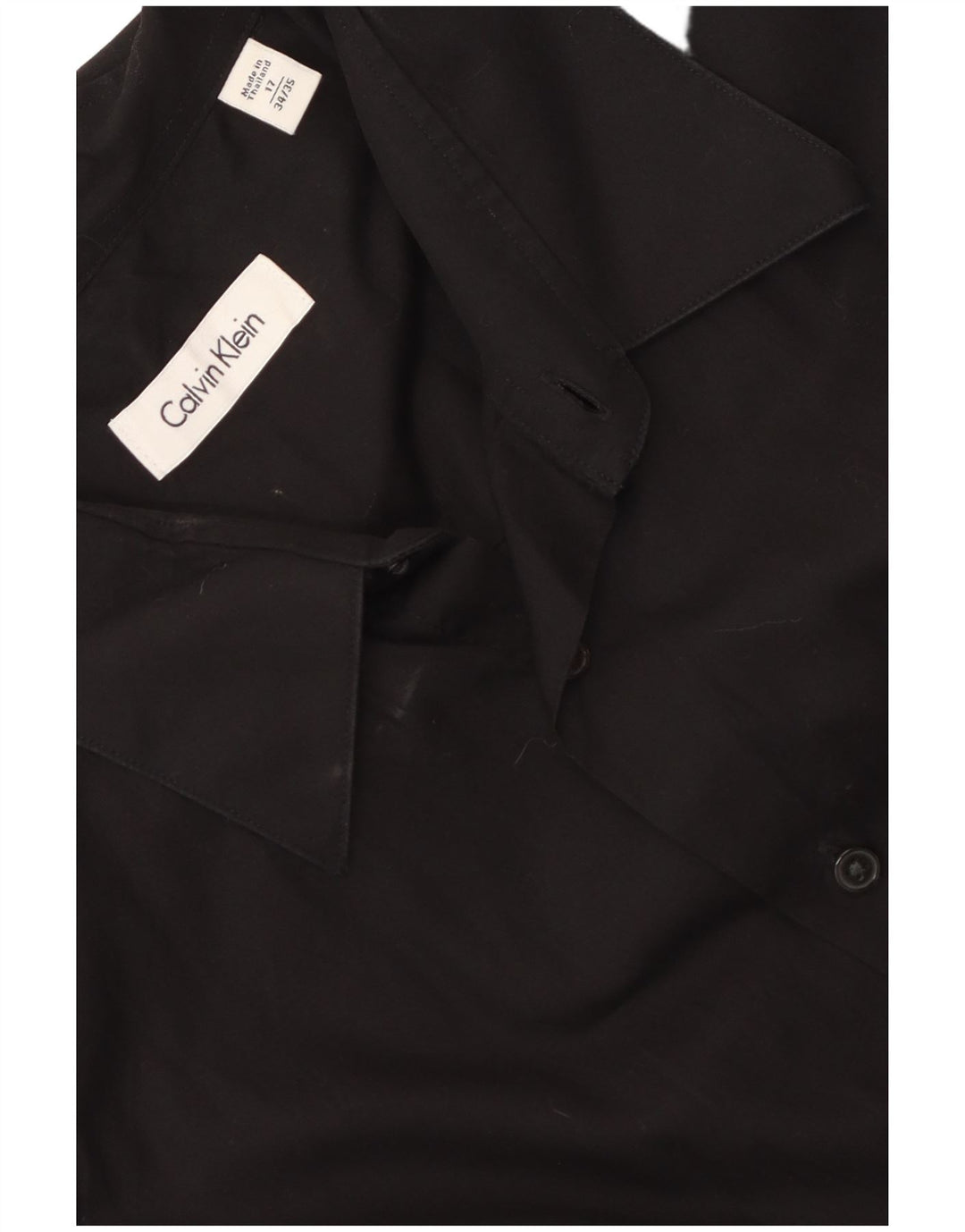 Calvin Klein Mens Shirt Size 17 XL Black Cotton