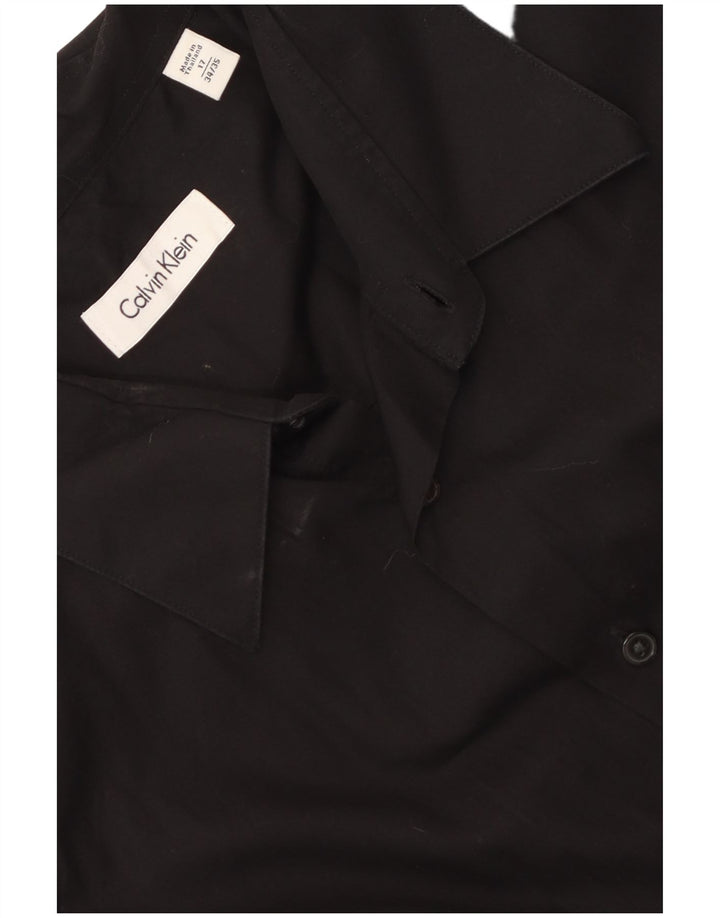 Calvin Klein Mens Shirt Size 17 XL Black Cotton