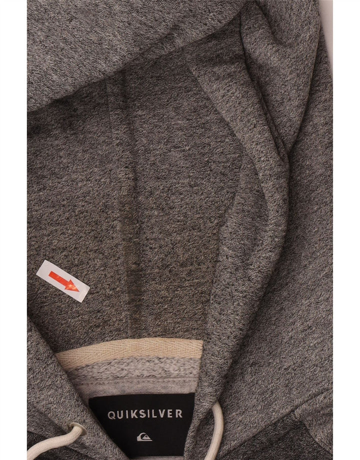 QUIKSILVER Mens Zip Hoodie Sweater Medium Grey Colourblock Cotton