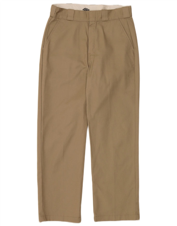 DICKIES Mens Straight Chino Trousers W28 L27 Khaki Polyester