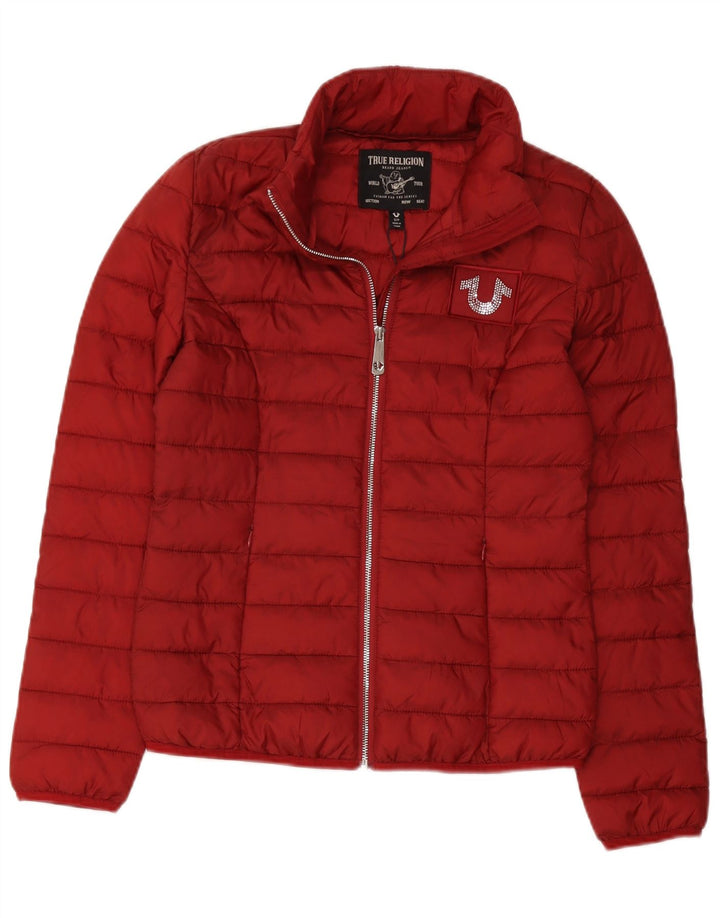 True Religion Womens Padded Jacket UK 10 Small Red Polyester