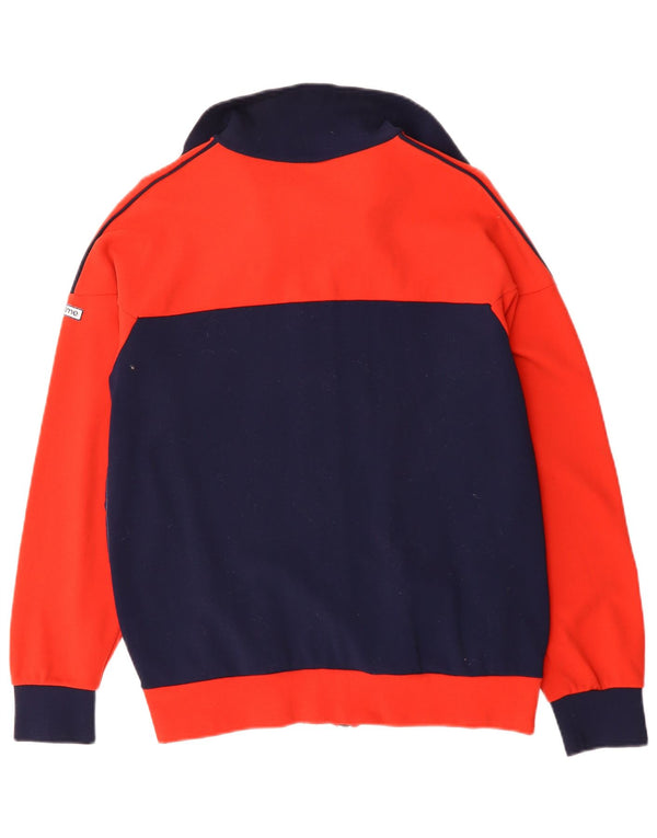 VINTAGE Mens Tracksuit Top Jacket UK 40 Medium Red Colourblock Polyamide