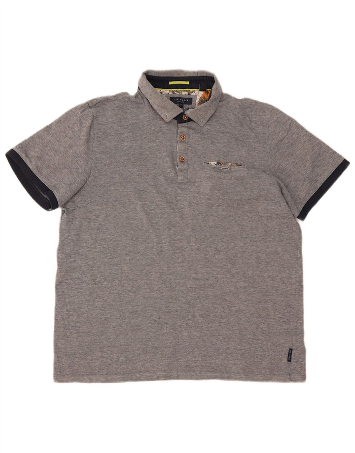 TED BAKER Mens Polo Shirt Size 5 XL Grey Cotton