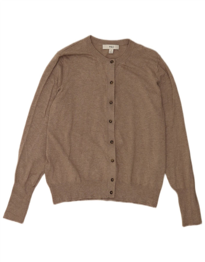 Marks & Spencer Womens Cardigan Sweater UK 14 Medium Grey Viscose