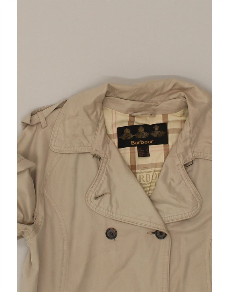 BARBOUR Womens Trench Coat UK 8 Small Beige Cotton | Vintage Barbour | Thrift | Second-Hand Barbour | Used Clothing | Messina Hembry 