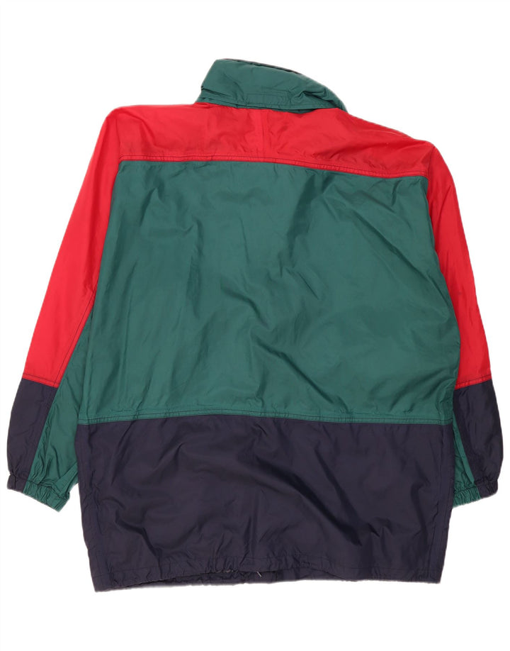 K-Way Mens Oversized Rain Jacket UK 40 Large Green Colourblock Polyamide