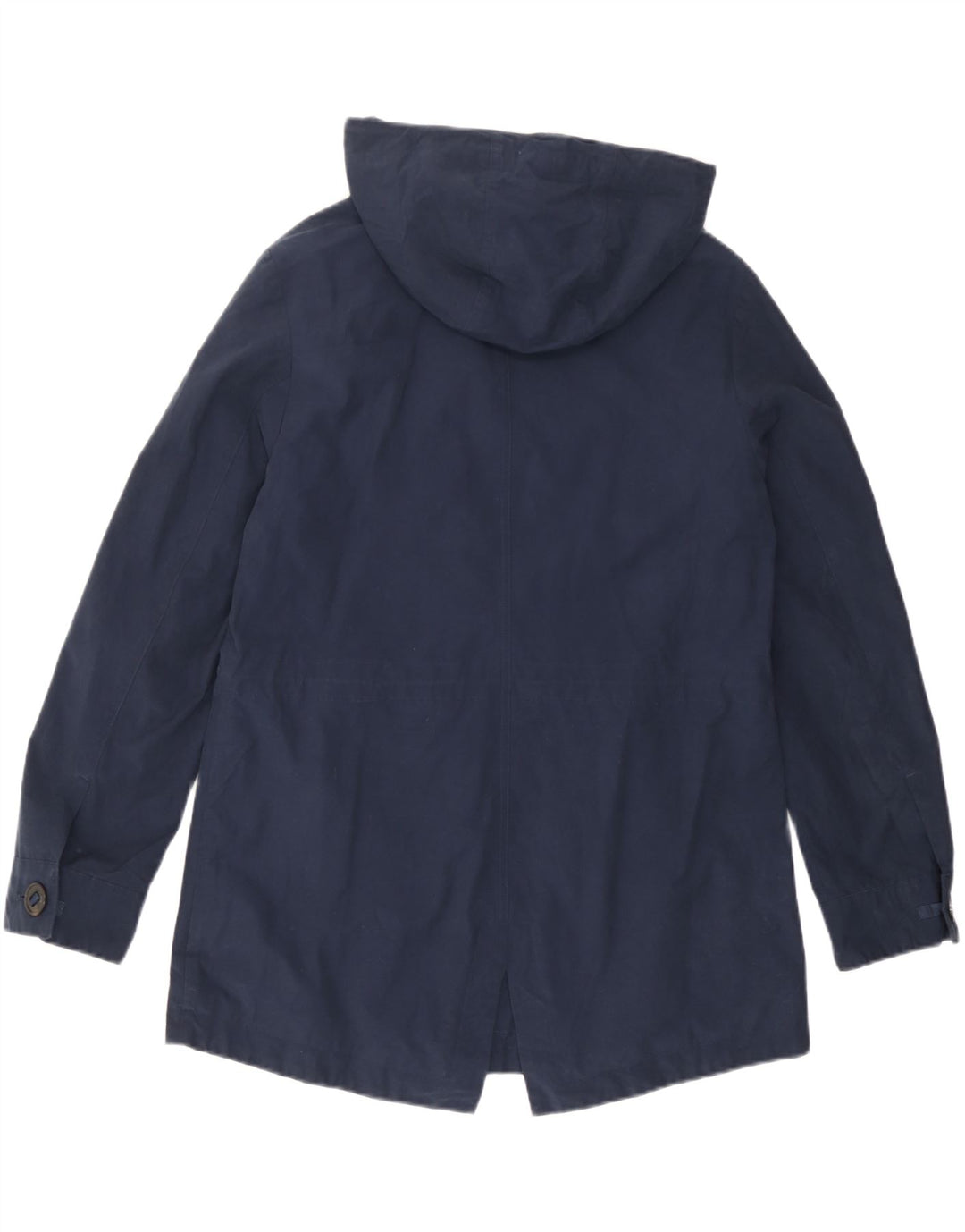 Marks & Spencer Womens Hooded Utility Jacket UK 12 Medium Navy Blue Cotton