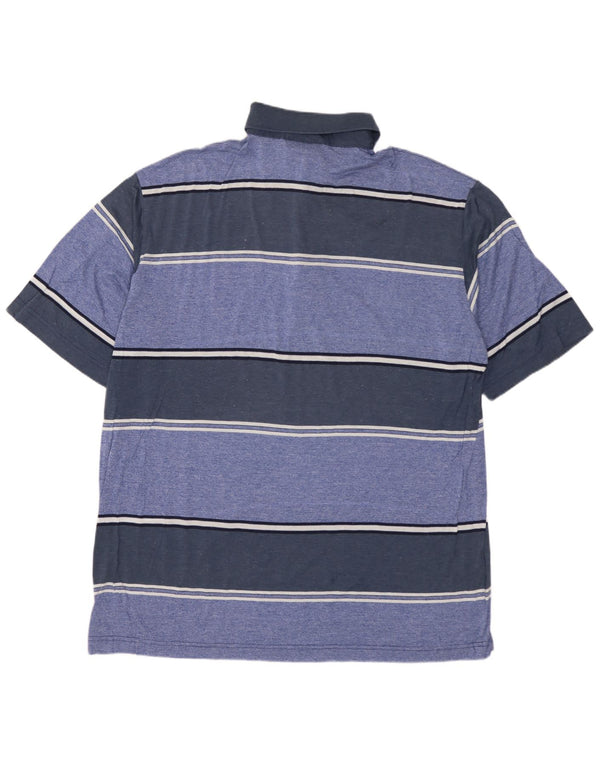 AUSTRALIAN L'ALPINA Mens Rugby Polo Shirt IT 54 XL Navy Blue Striped
