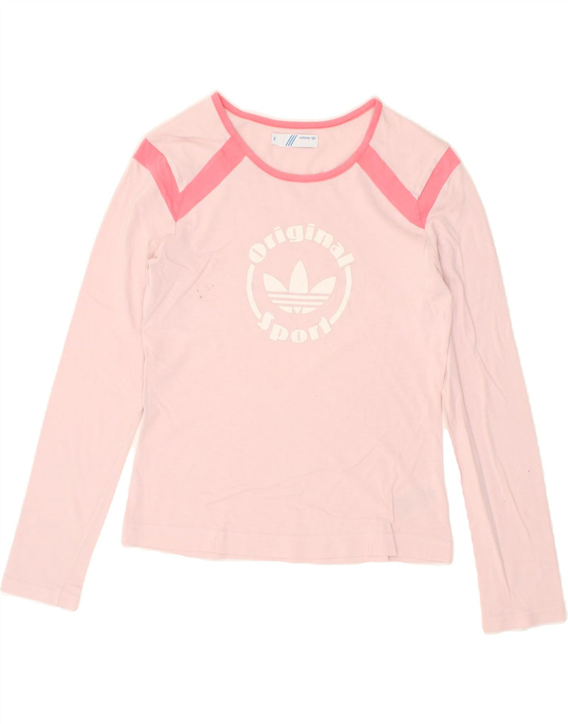 ADIDAS Womens Graphic Top Long Sleeve EU 38 Medium Pink | Vintage Adidas | Thrift | Second-Hand Adidas | Used Clothing | Messina Hembry 