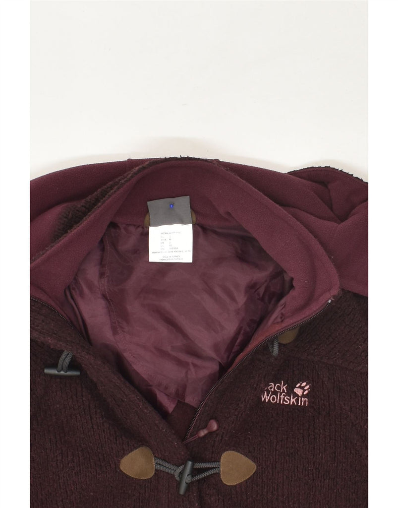 JACK WOLFSKIN Womens Hooded Duffle Coat UK 10 Small Burgundy Polyester | Vintage Jack Wolfskin | Thrift | Second-Hand Jack Wolfskin | Used Clothing | Messina Hembry 