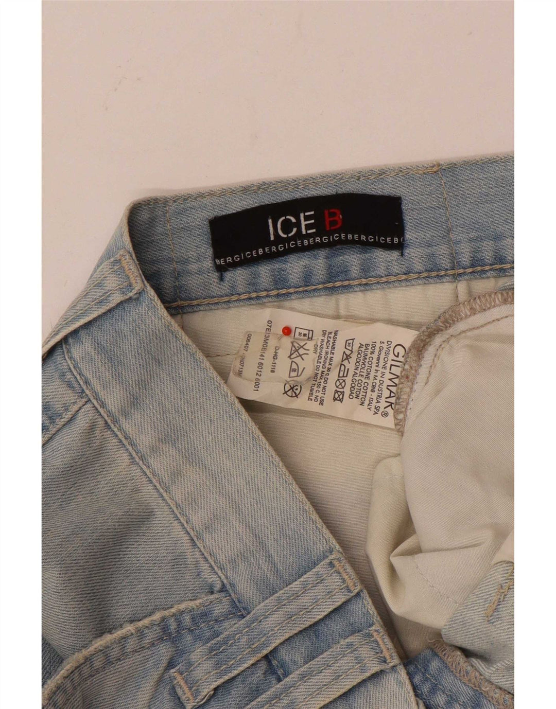 Iceberg Mens Cargo Denim Shorts W36 Large Blue Cotton
