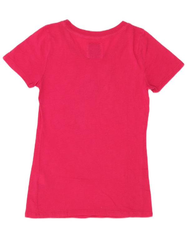 Abercrombie & Fitch Girls Graphic T-Shirt Top 13-14 Years XL Pink Cotton