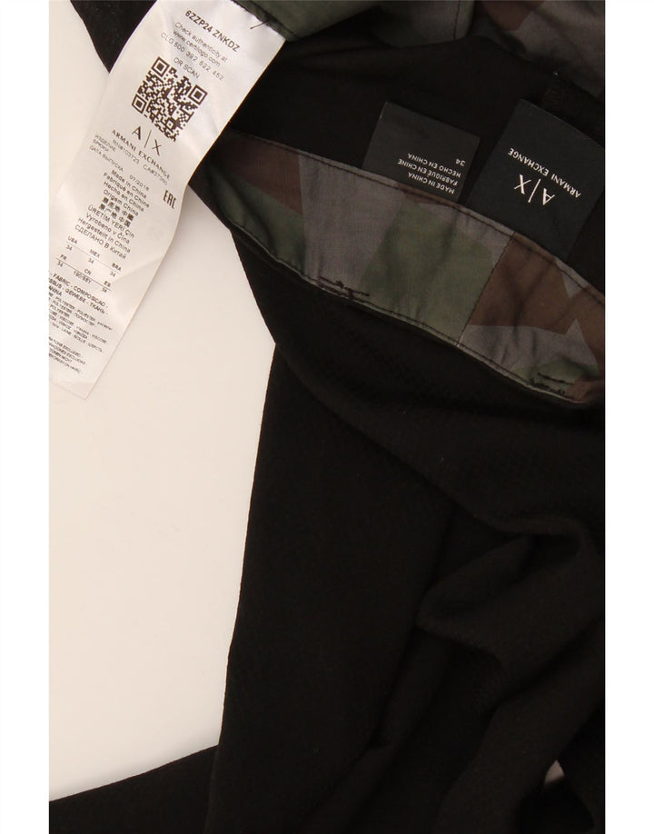 Armani Exchange Mens Pegged Chino Trousers W34 L28 Black Polyester