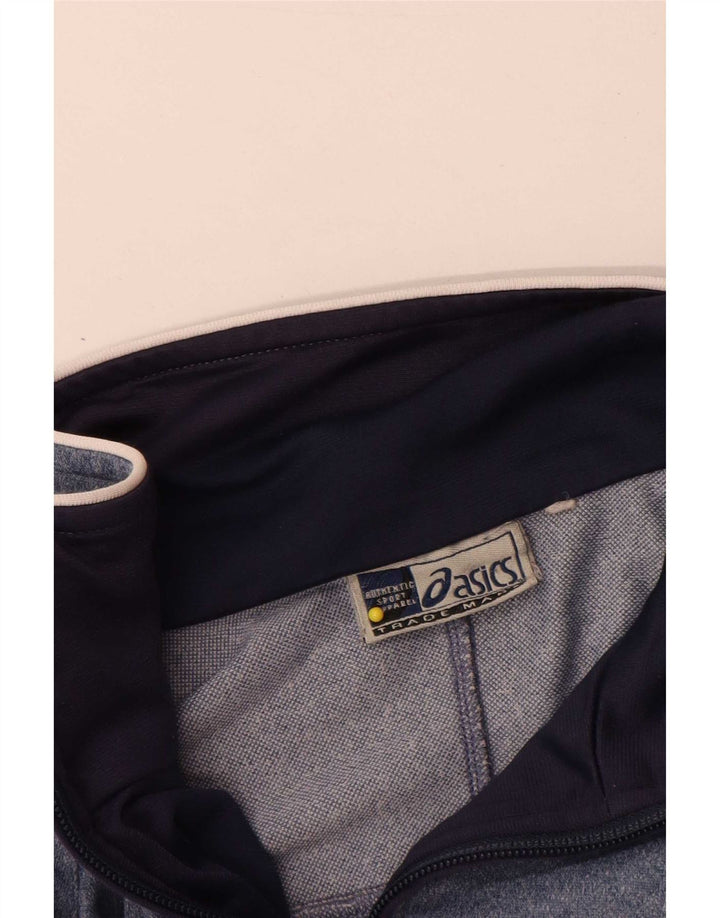 Asics Mens Tracksuit Top Jacket Medium Blue Colourblock