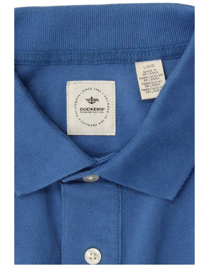 DOCKERS Mens Polo Shirt Large Blue Cotton
