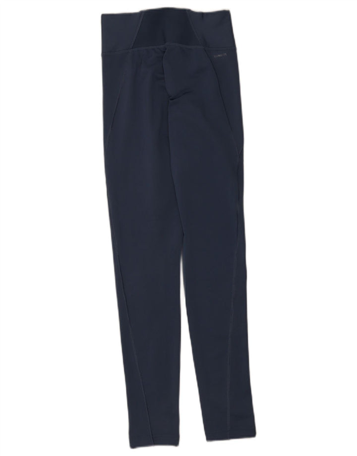 Adidas Womens Climalite Leggings UK 4/6 XS  Blue Polyester