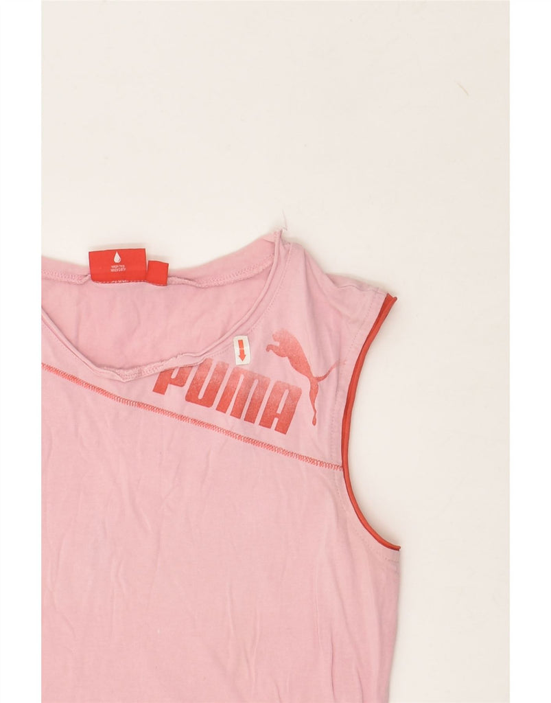 PUMA Womens Graphic Vest Top UK 12 Medium Pink | Vintage Puma | Thrift | Second-Hand Puma | Used Clothing | Messina Hembry 