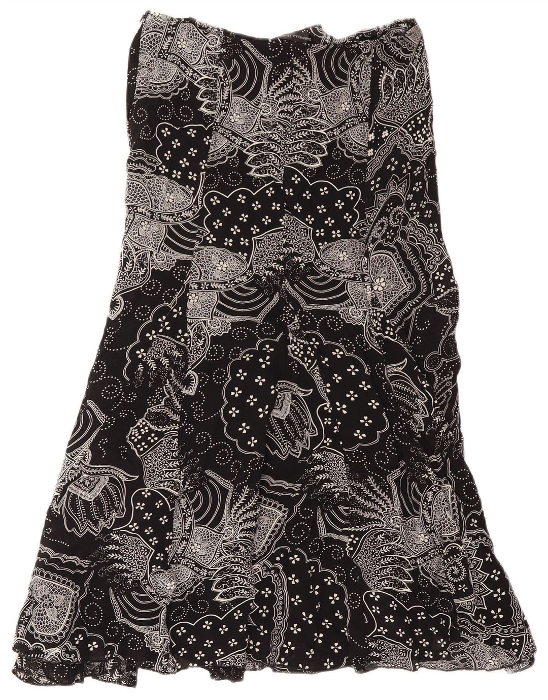 Gabriella Benelli Womens A-Line Skirt W28 Medium Black Paisley Nylon