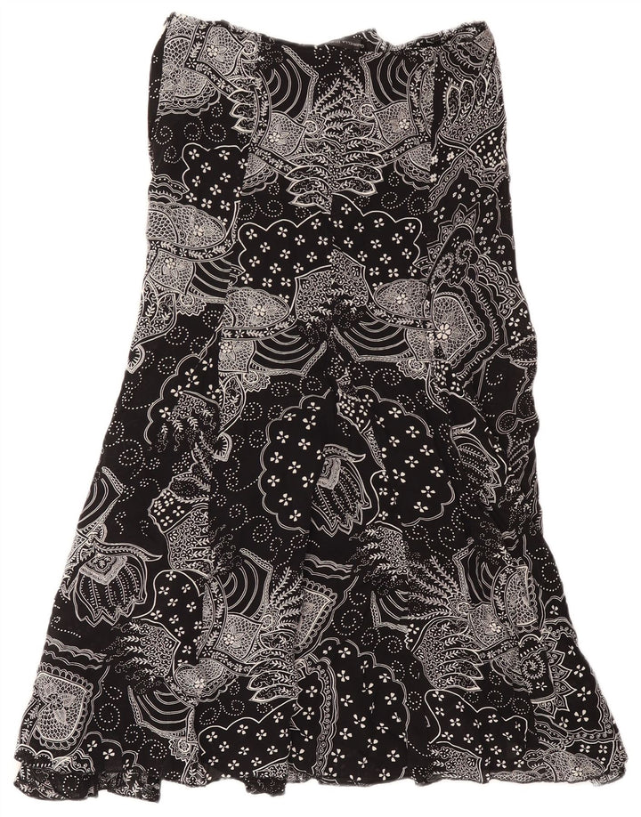 Gabriella Benelli Womens A-Line Skirt W28 Medium Black Paisley Nylon