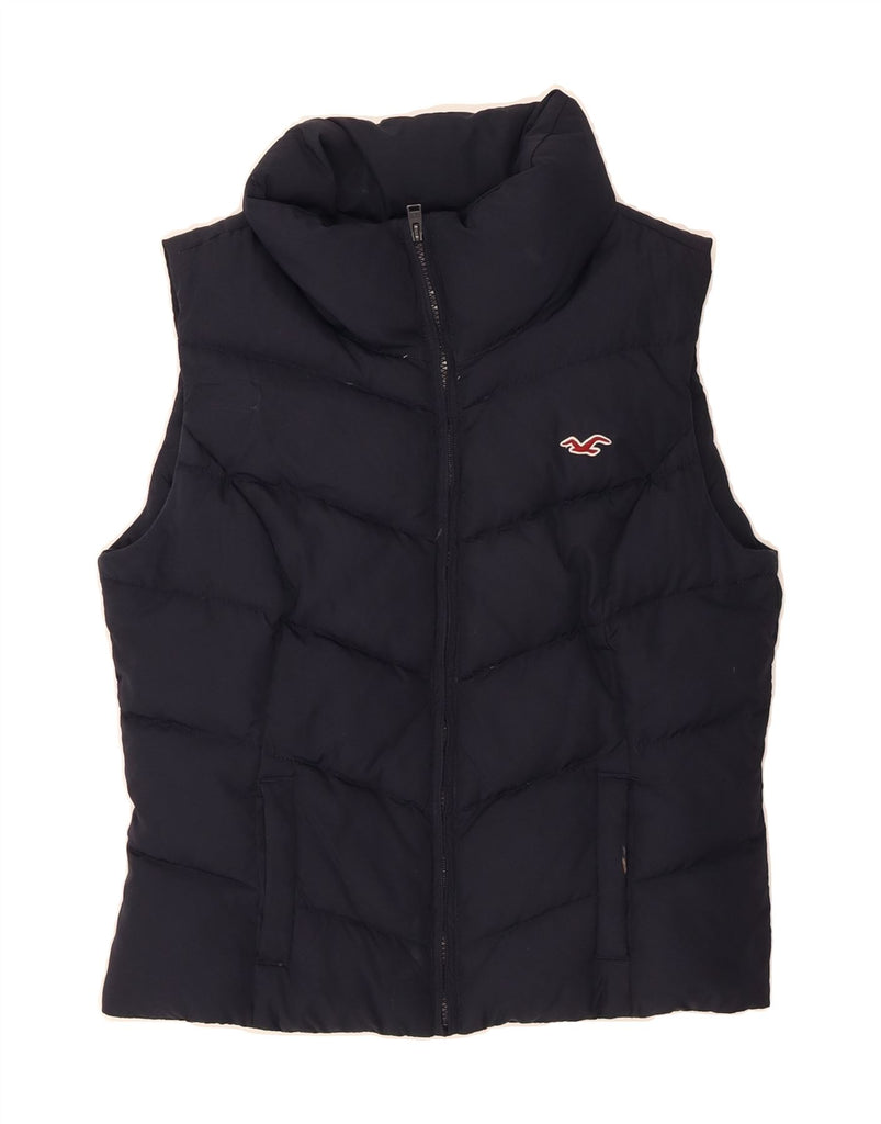 HOLLISTER Womens Padded Gilet UK 16 Large Navy Blue Polyester Vintage Hollister and Second-Hand Hollister from Messina Hembry 