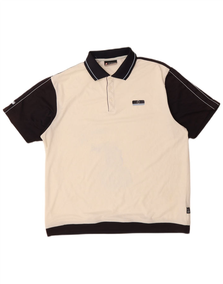 Lotto Mens Polo Shirt Large Off White Colourblock