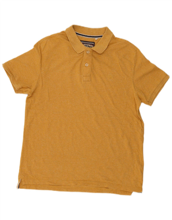 Fat Face Mens Polo Shirt Large Yellow Cotton