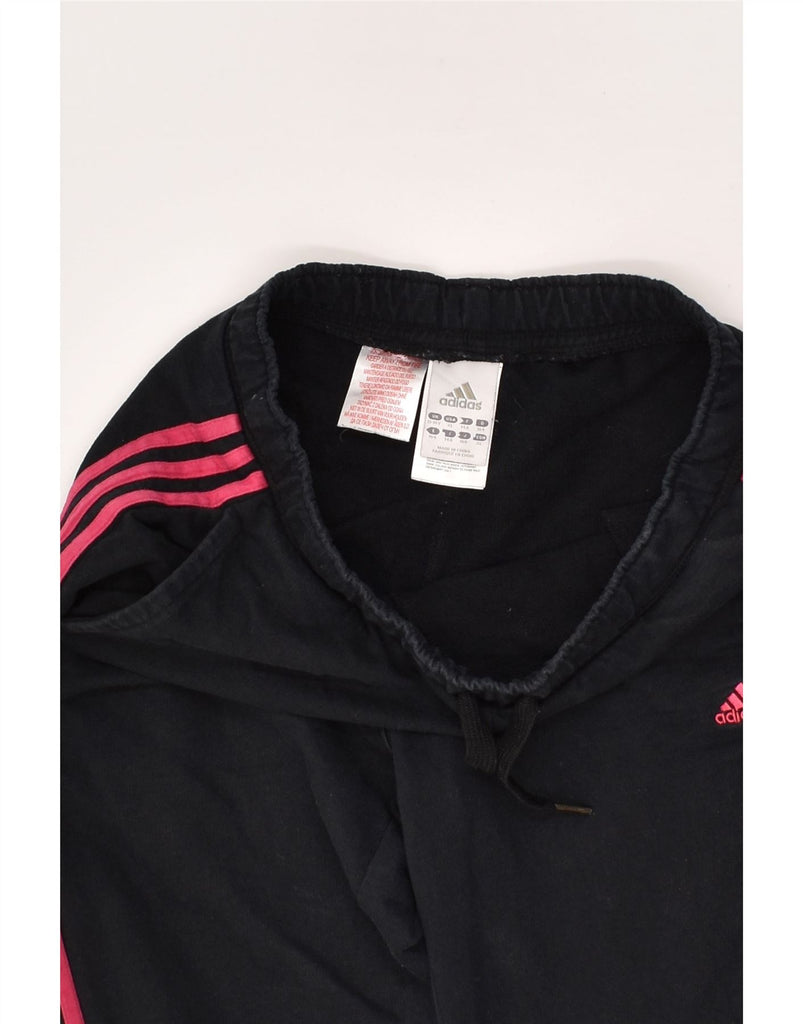 ADIDAS Girls Tracksuit Trousers 13-14 Years Black Cotton | Vintage Adidas | Thrift | Second-Hand Adidas | Used Clothing | Messina Hembry 