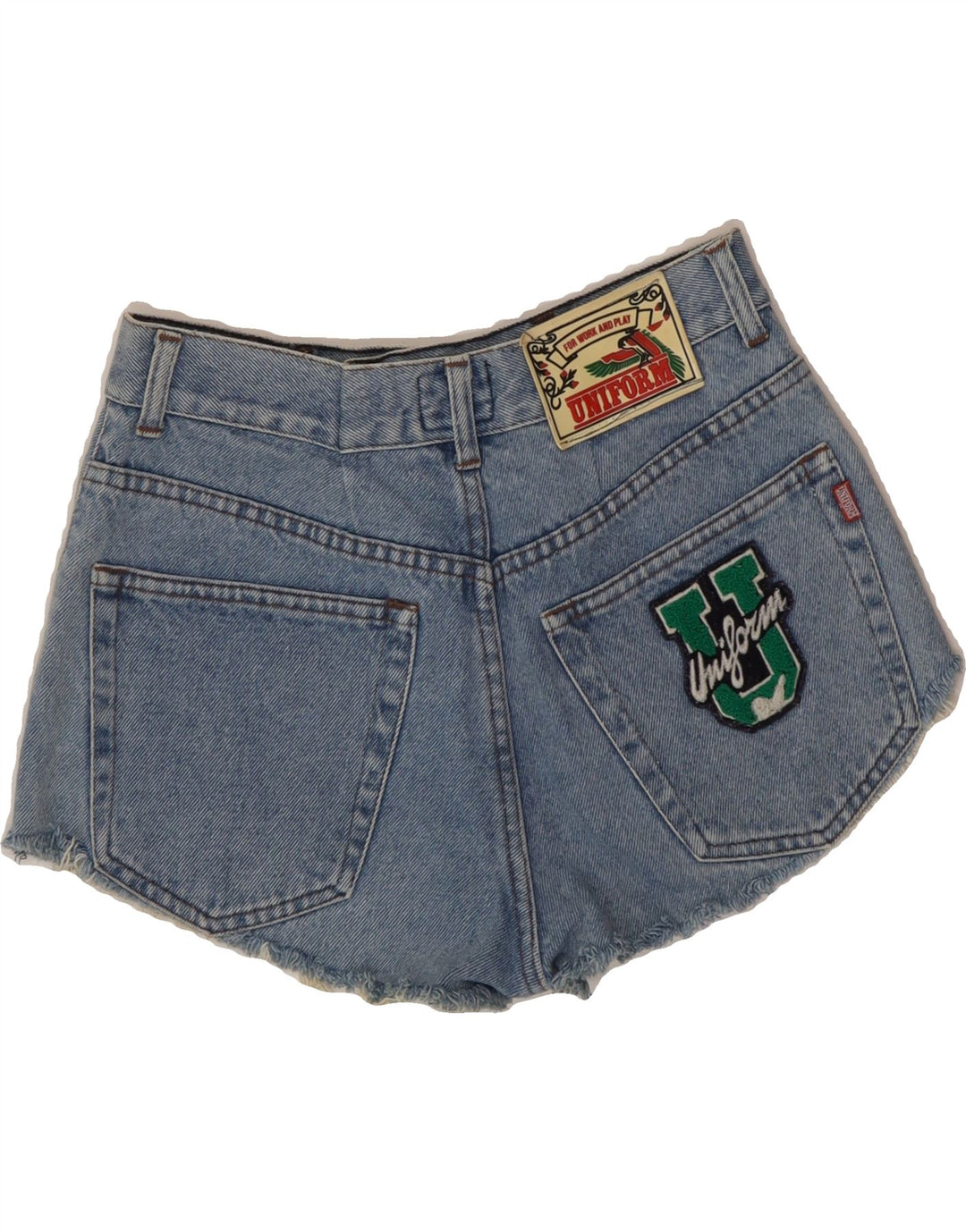 UNIFORM Womens Denim Shorts W28 Medium Blue Vintage Uniform and Second-Hand Uniform from Messina Hembry 