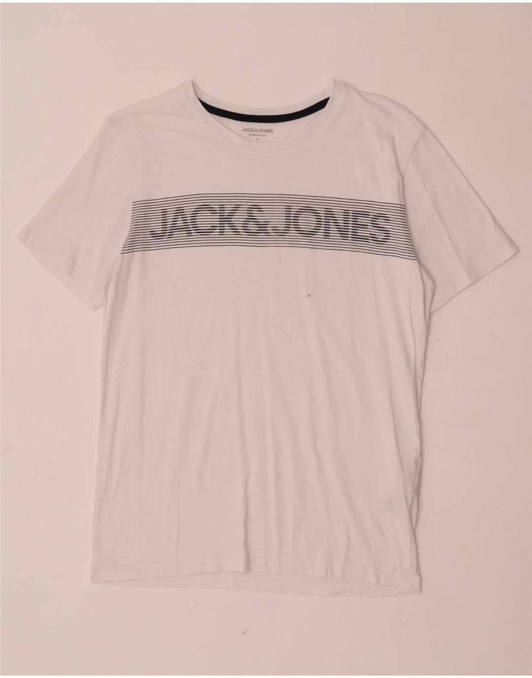 Jack & Jones Mens Graphic T-Shirt Top Medium White Cotton