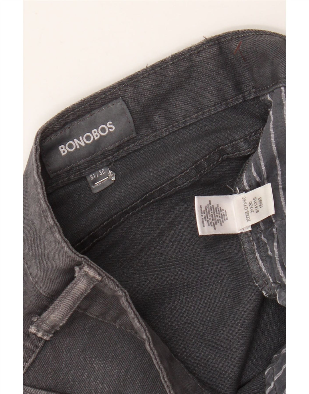 BONOBOS Mens Slim Jeans W31 L30 Grey Cotton