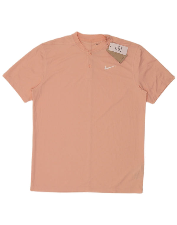 Nike Mens Dri Fit T-Shirt Top Medium Pink Polyester
