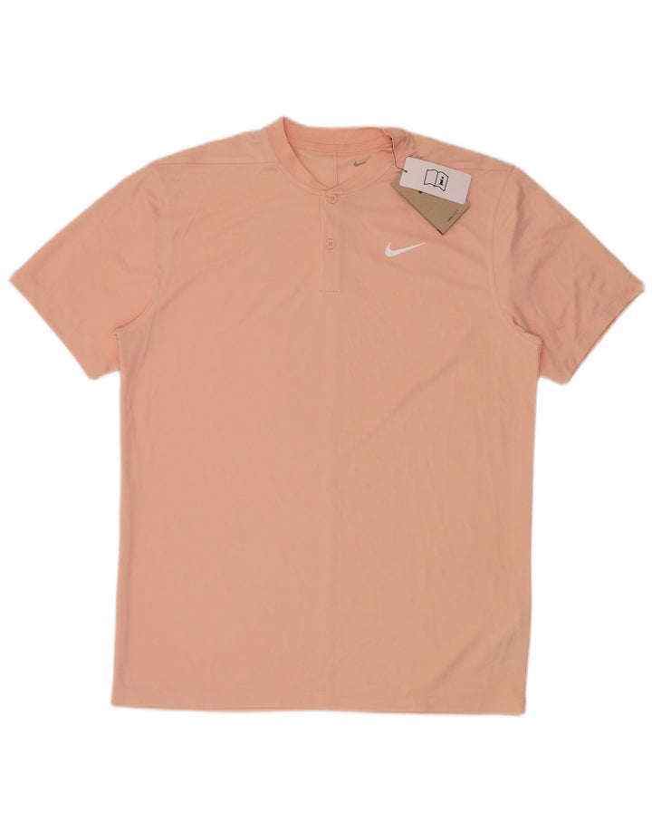Nike Mens Dri Fit T-Shirt Top Medium Pink Polyester