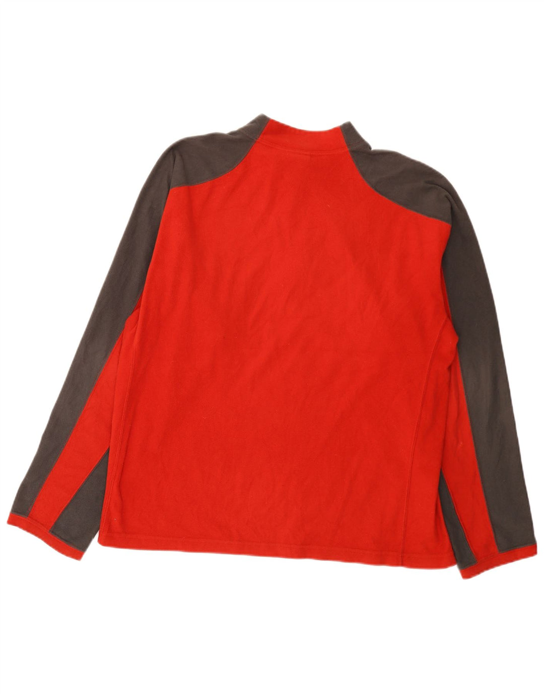 The North Face Mens Zip Neck Fleece Jumper Large Red Colourblock Polyester