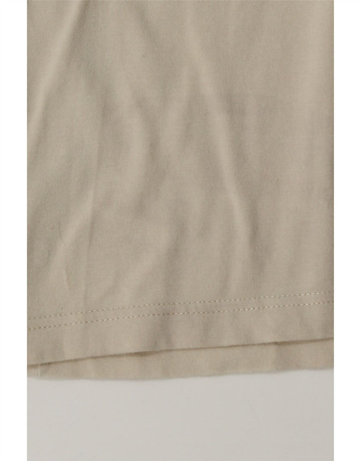 FRED PERRY Womens 3/4 Sleeve Pullover Shirt UK 14 Large Beige Colourblock