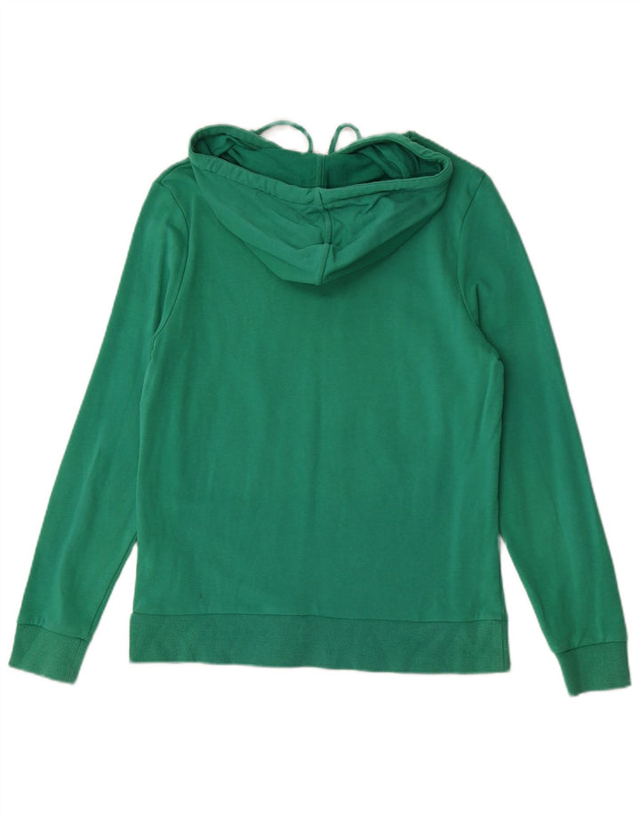 Marks & Spencer Womens Hoodie Jumper UK 12 Medium Green Cotton