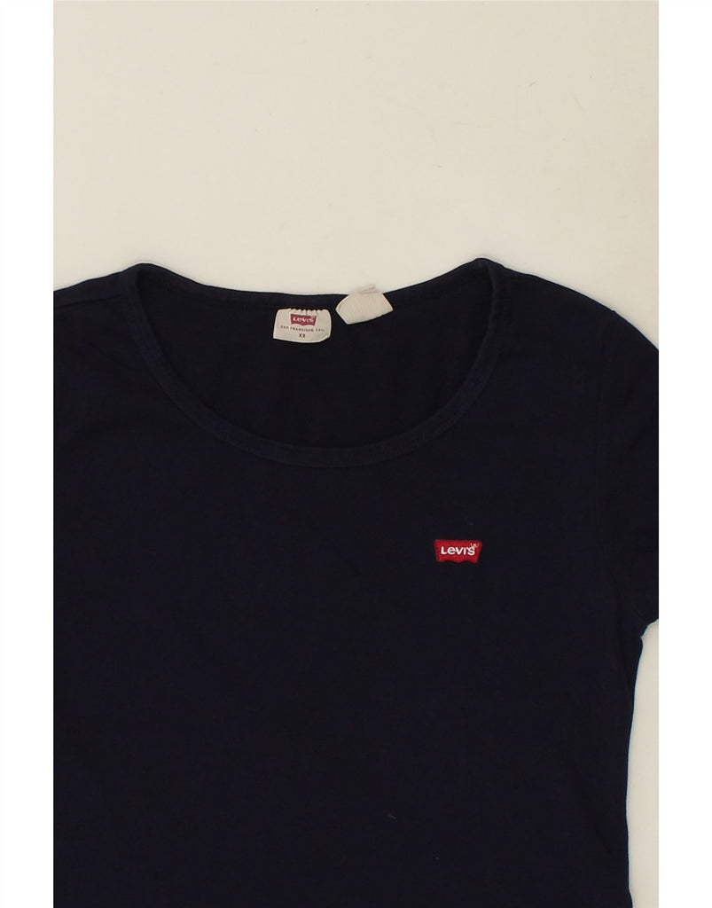 LEVI'S Womens T-Shirt Top UK 6 XS Navy Blue | Vintage Levi's | Thrift | Second-Hand Levi's | Used Clothing | Messina Hembry 