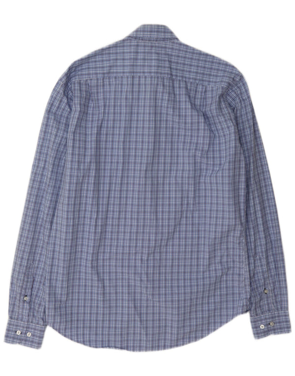 Lacoste Mens Slim Fit Shirt Size 40 Medium Blue Check