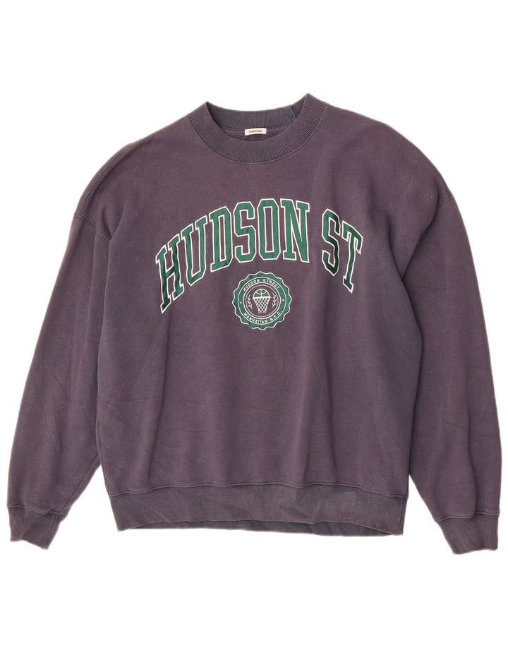 Abercrombie & Fitch Womens Hudson Graphic Sweatshirt Jumper Medium Purple