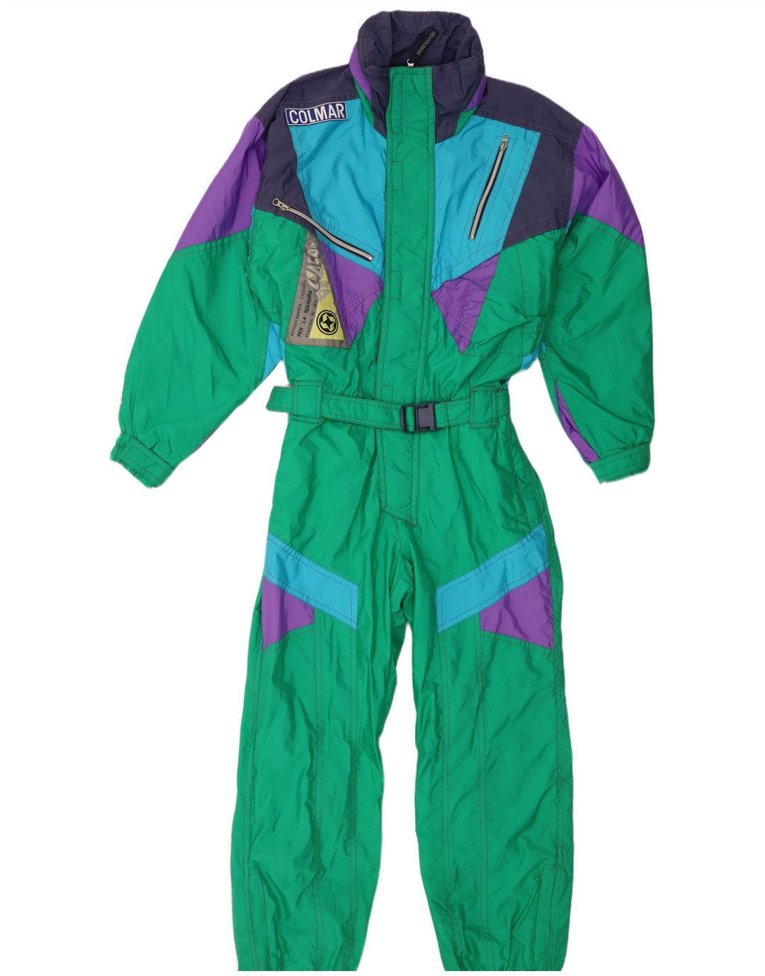 Colmar Mens Ski Jumpsuit IT 48 Medium  Green Colourblock