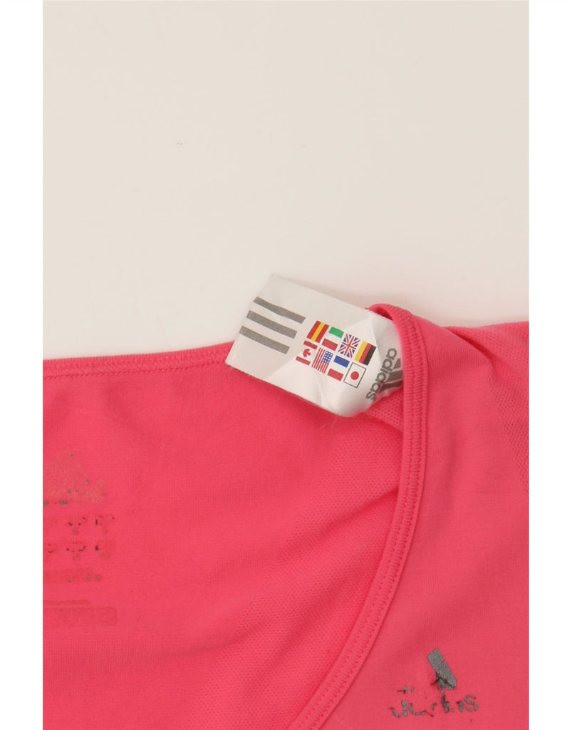 ADIDAS Womens Climacool T-Shirt Top UK 12 Medium Pink Nylon Vintage Adidas and Second-Hand Adidas from Messina Hembry 