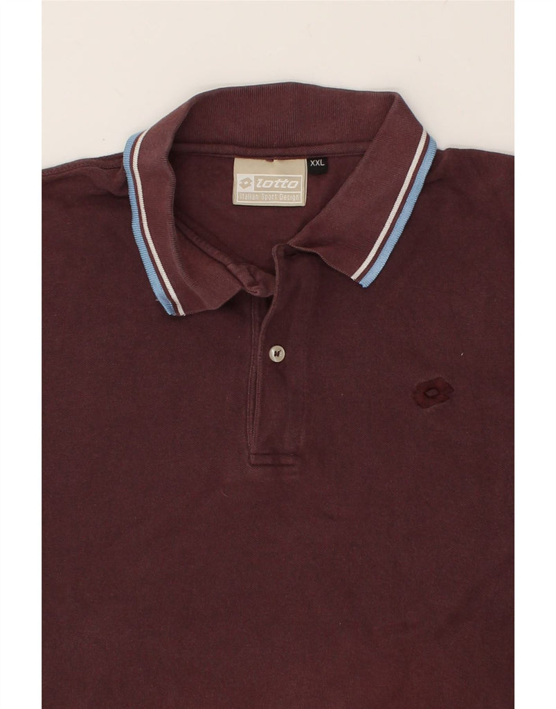 LOTTO Mens Polo Shirt 2XL Brown | Vintage Lotto | Thrift | Second-Hand Lotto | Used Clothing | Messina Hembry 