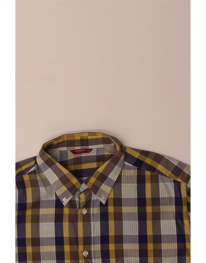 CARRERA Mens Short Sleeve Shirt XL Multicoloured Check Cotton