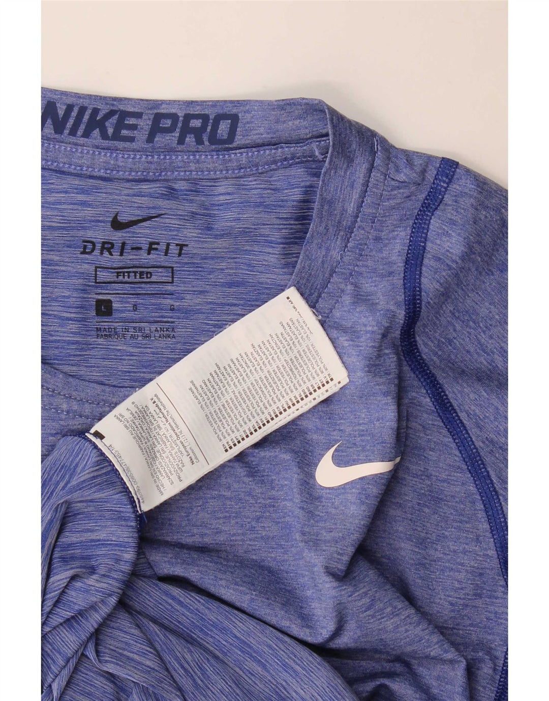 Nike Mens Dri Fit T-Shirt Top Large Blue Flecked Polyester