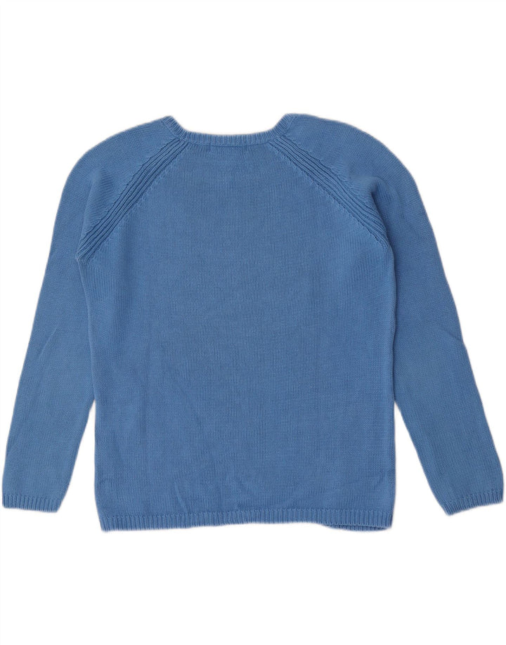 Marks & Spencer Womens Oversized Boat Neck Jumper Sweater UK 10 Small Blue