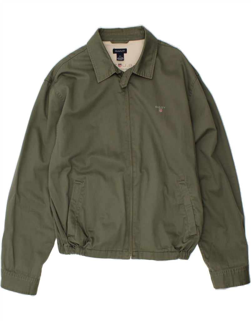 GANT Mens Bomber Jacket UK 42 XL Green Cotton | Vintage Gant | Thrift | Second-Hand Gant | Used Clothing | Messina Hembry 