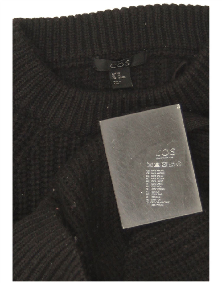 Cos Mens Crew Neck Jumper Sweater XS Black Wool