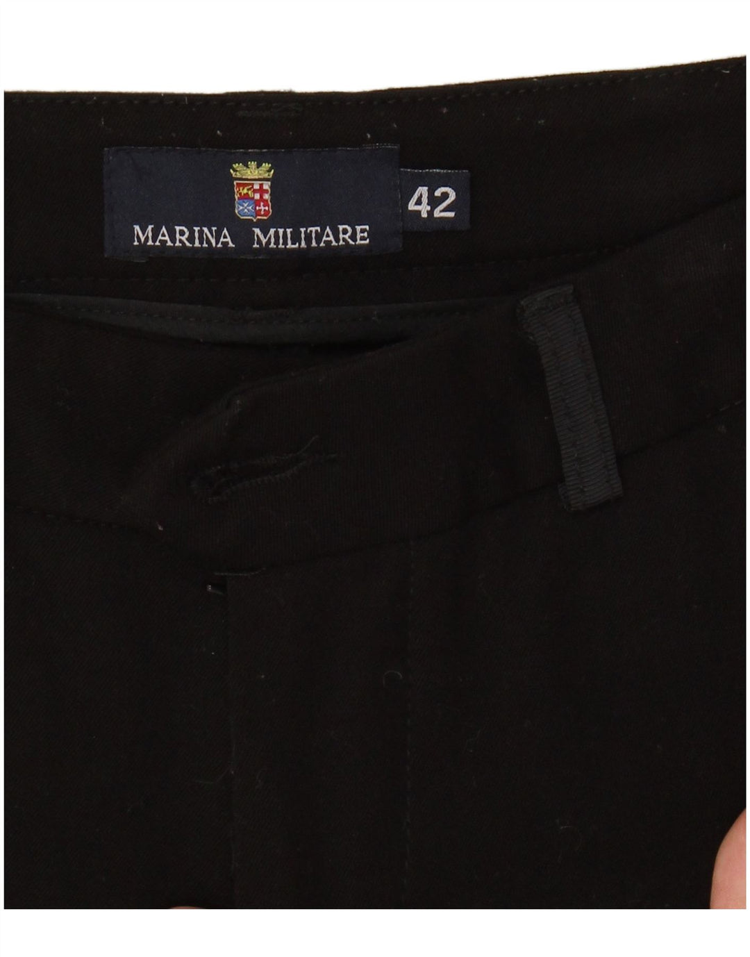 MARINA MILITARE Womens Slim Casual Trousers IT 42 Medium W30 L28 Black