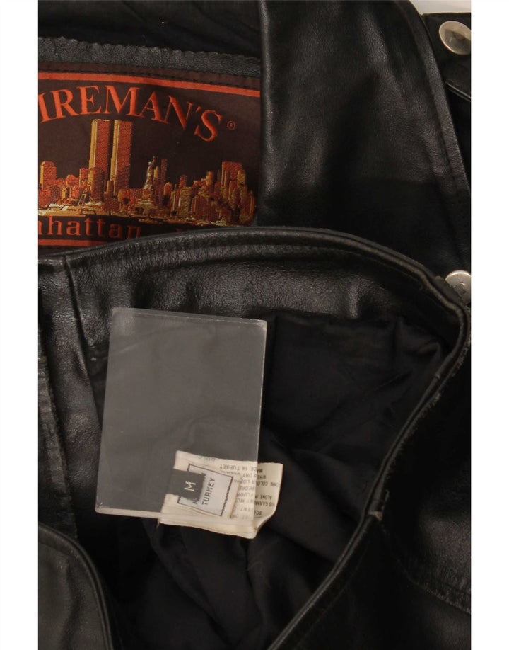 Vintage Mens Leather Jacket UK 38 Medium Black