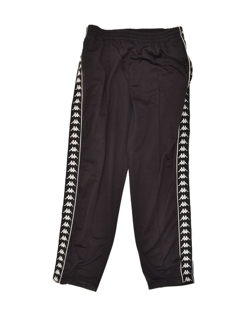KAPPA Mens Graphic Tracksuit Trousers XL Black Polyester | Vintage Kappa | Thrift | Second-Hand Kappa | Used Clothing | Messina Hembry 