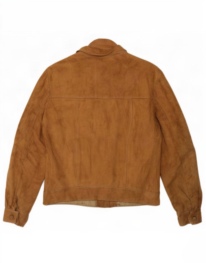 Vintage Womens Suede Jacket UK 14 Medium Brown